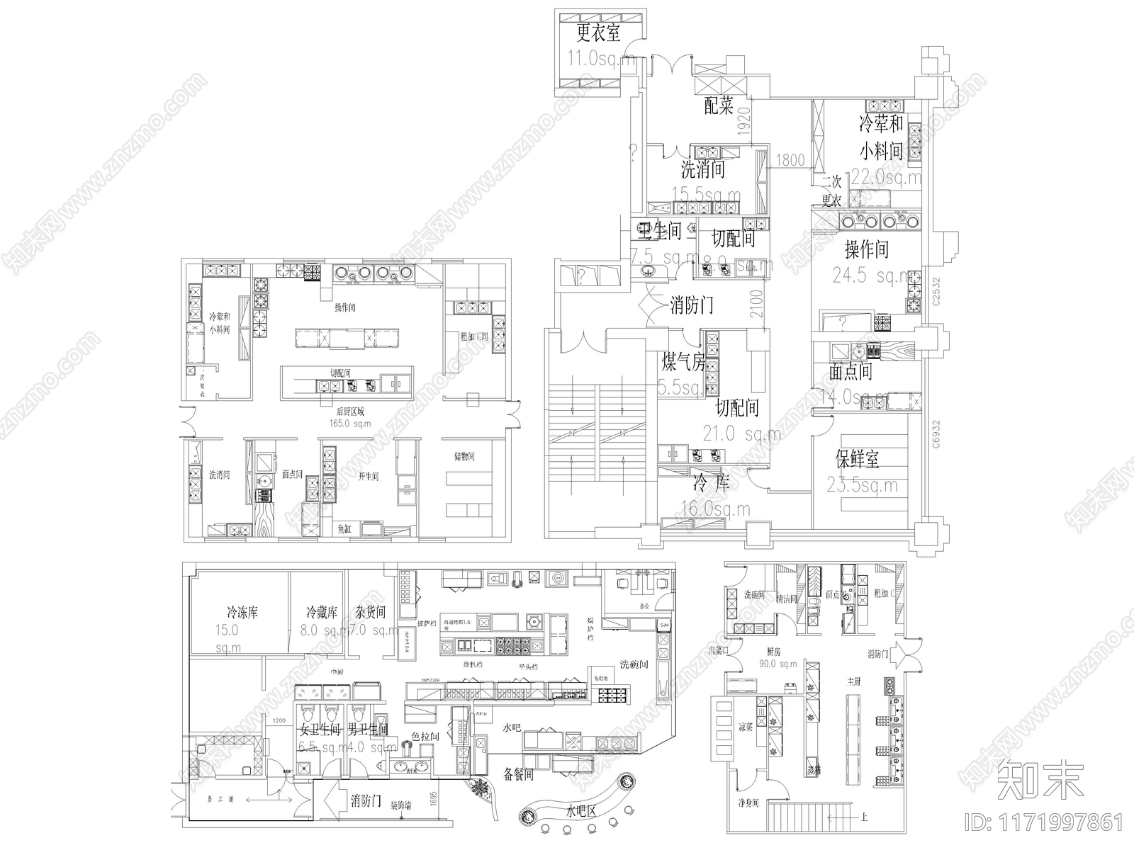 2024年最新工装餐饮空间家具CAD图库施工图下载【ID:1171997861】