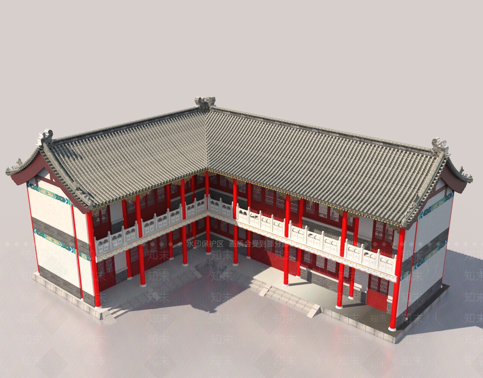 新中式中式古建3D模型下载【ID:1172015723】