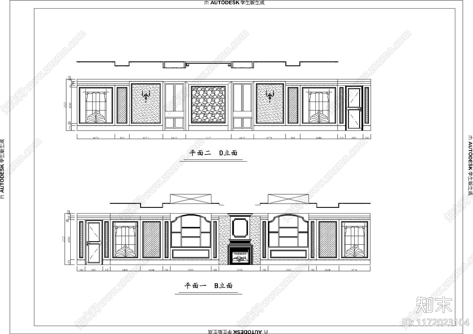 欧式美式综合硬装构件图库施工图下载【ID:1172023104】