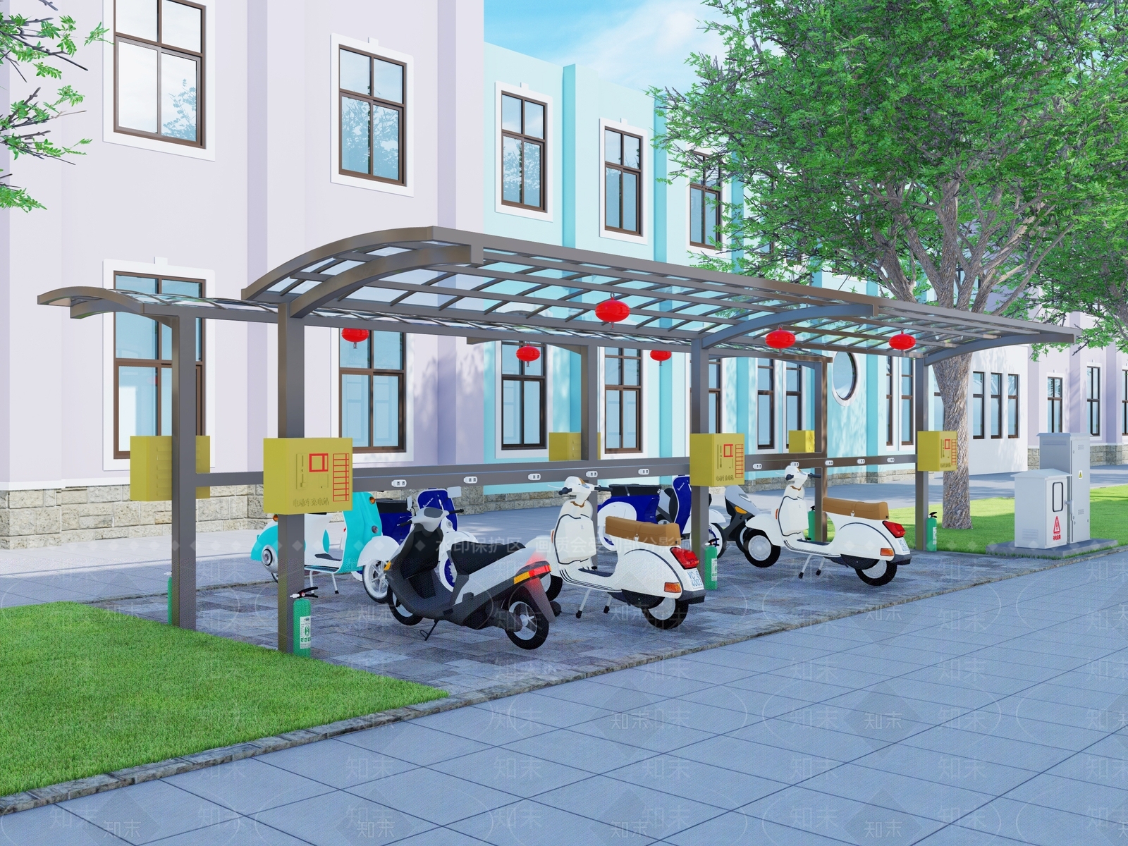 现代停车场SU模型下载【ID:1172032577】