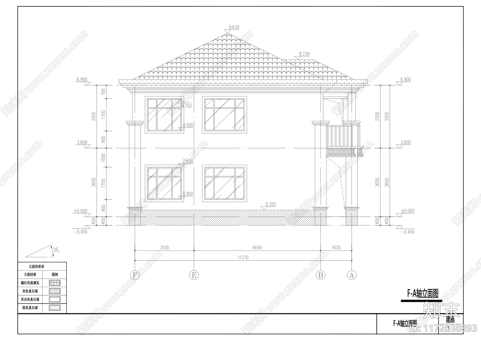 新中式现代别墅建筑cad施工图下载【ID:1172038893】