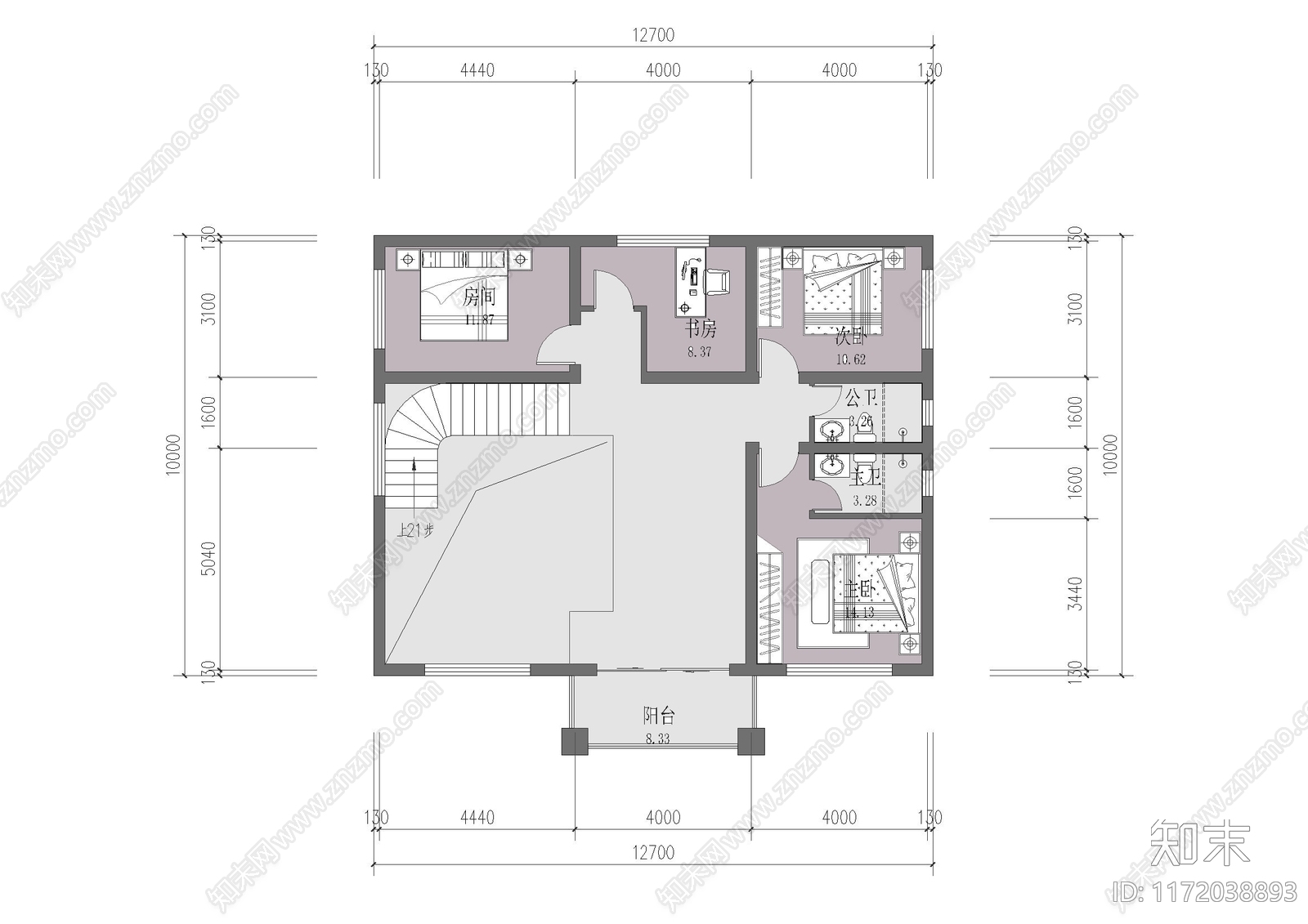 新中式现代别墅建筑cad施工图下载【ID:1172038893】