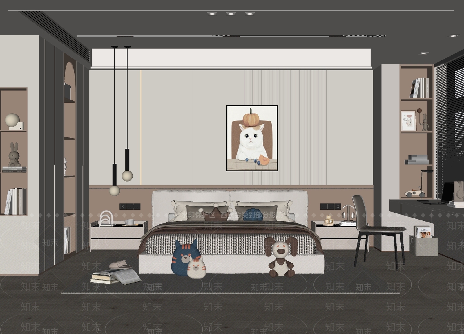 现代女孩房SU模型下载【ID:1172043994】