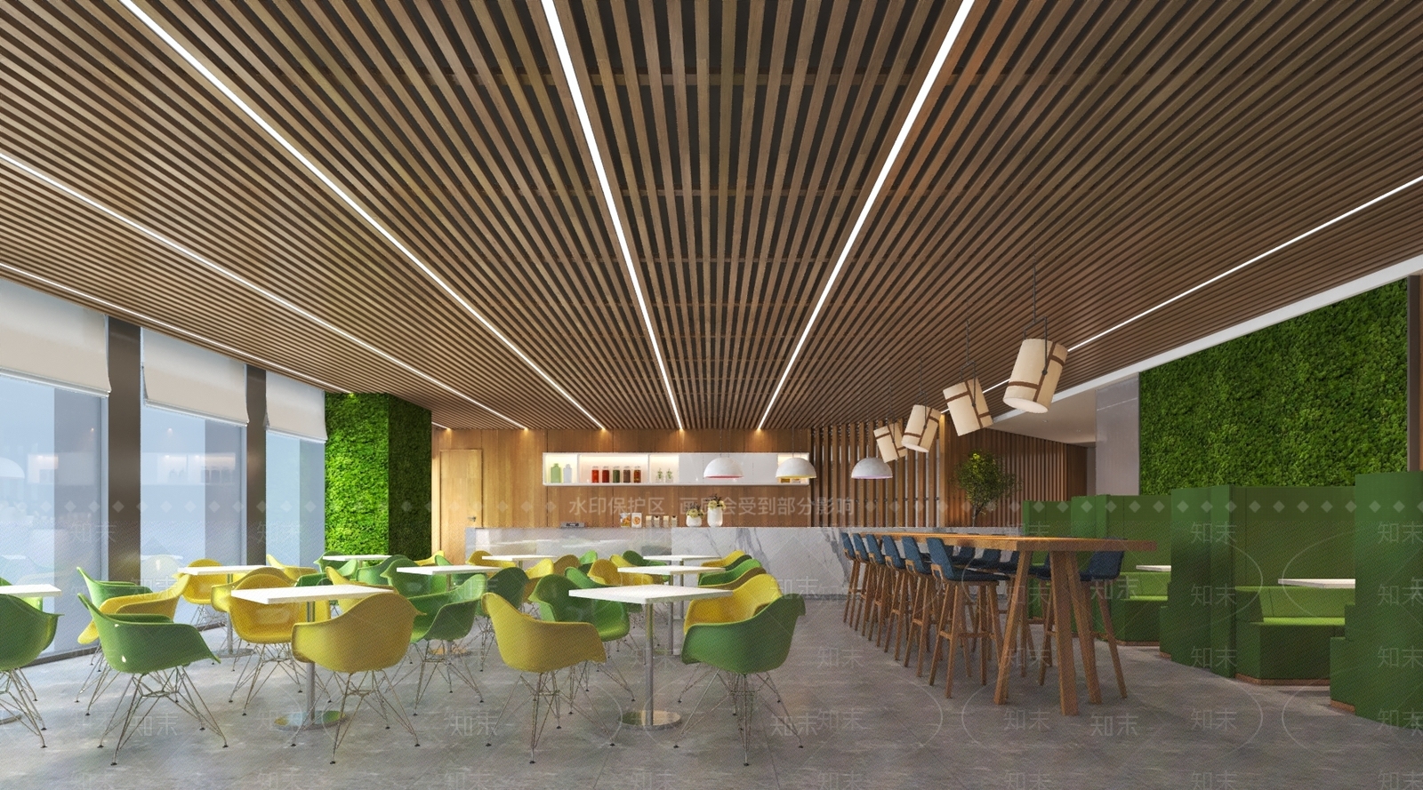 现代原木食堂3D模型下载【ID:1172047008】
