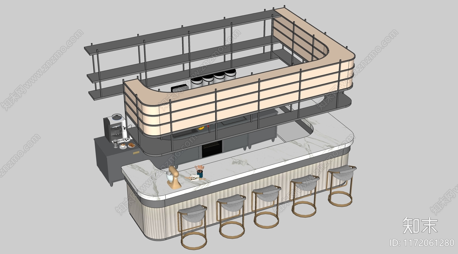 现代吧台SU模型下载【ID:1172061280】