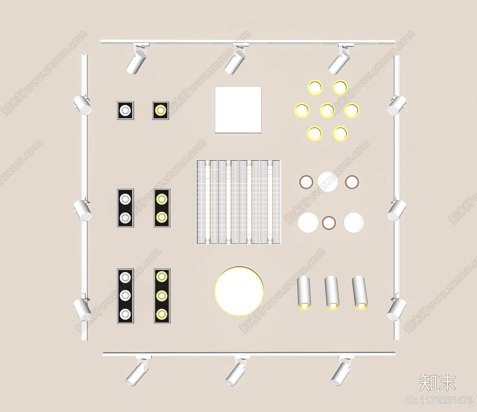 现代筒灯射灯SU模型下载【ID:1172061479】