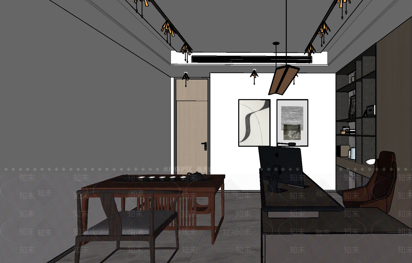 现代其他办公区域SU模型下载【ID:1172071966】