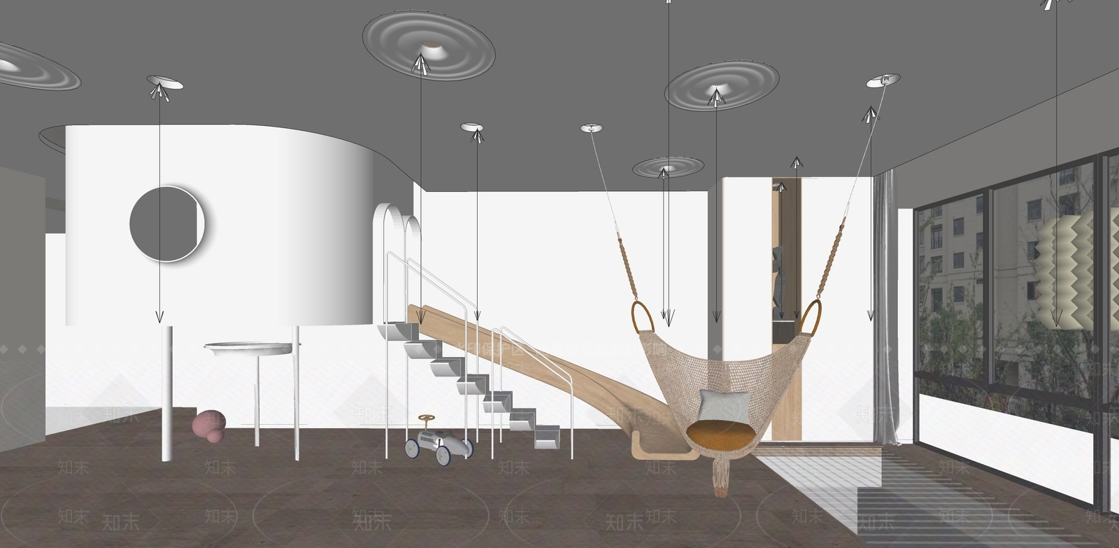 现代儿童活动空间SU模型下载【ID:1172075518】