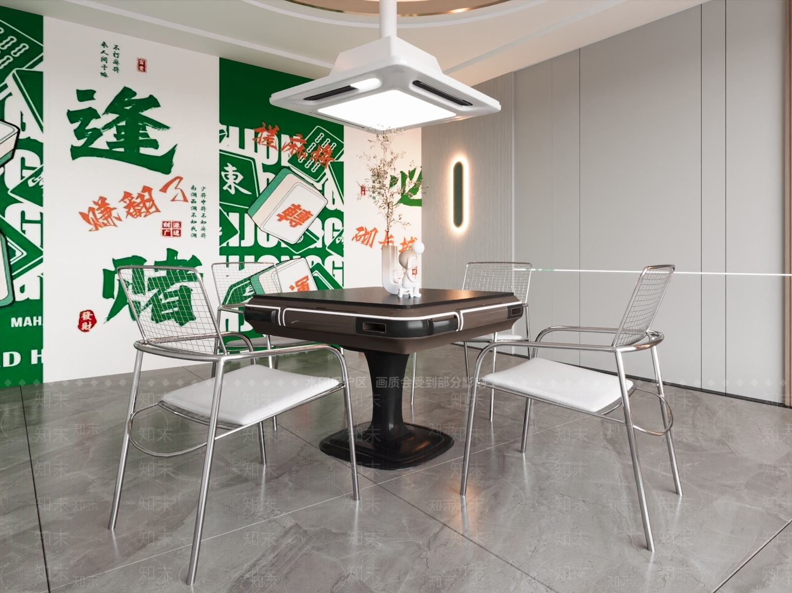 现代棋牌室SU模型下载【ID:1172085417】