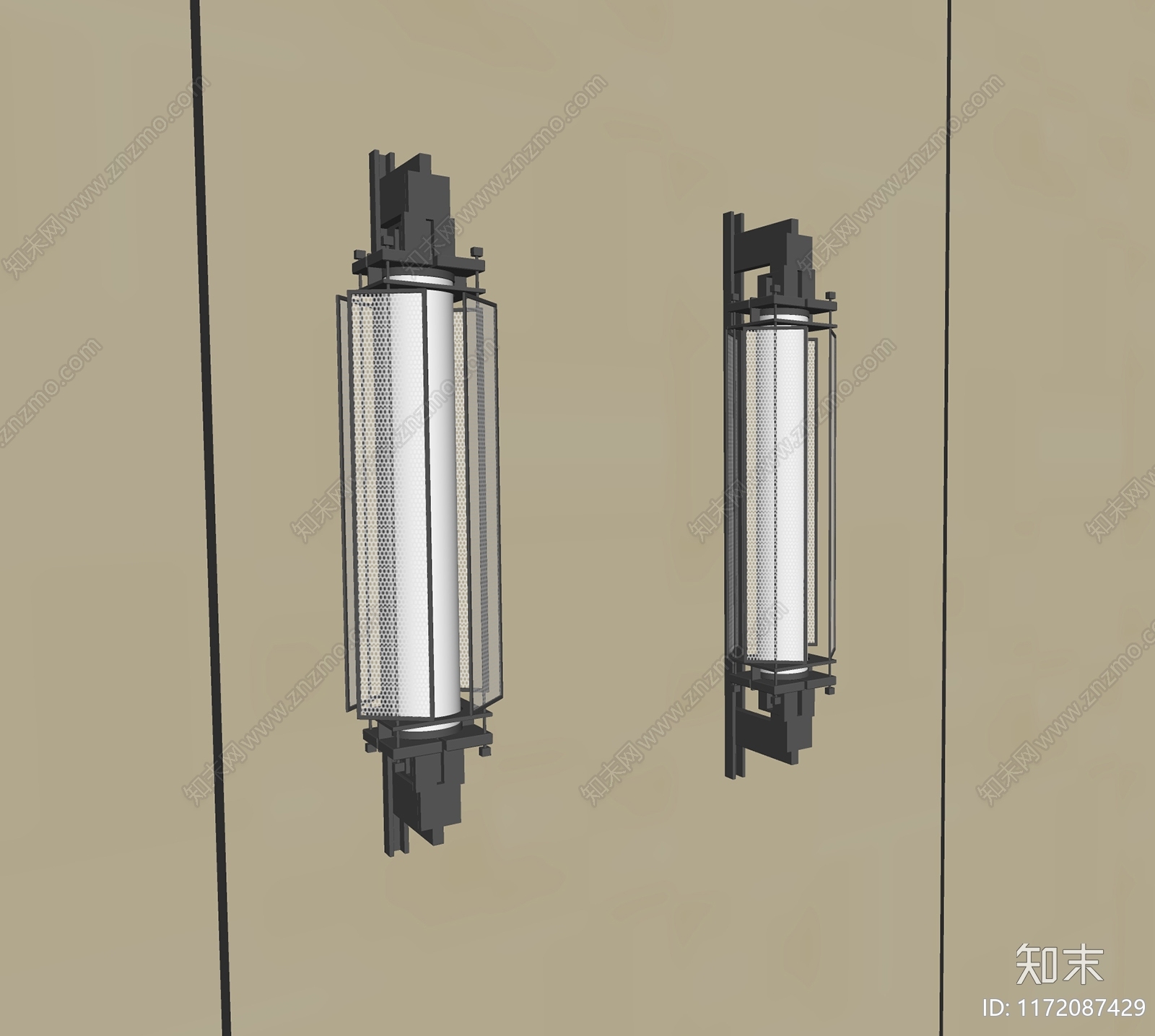 工业复古壁灯SU模型下载【ID:1172087429】