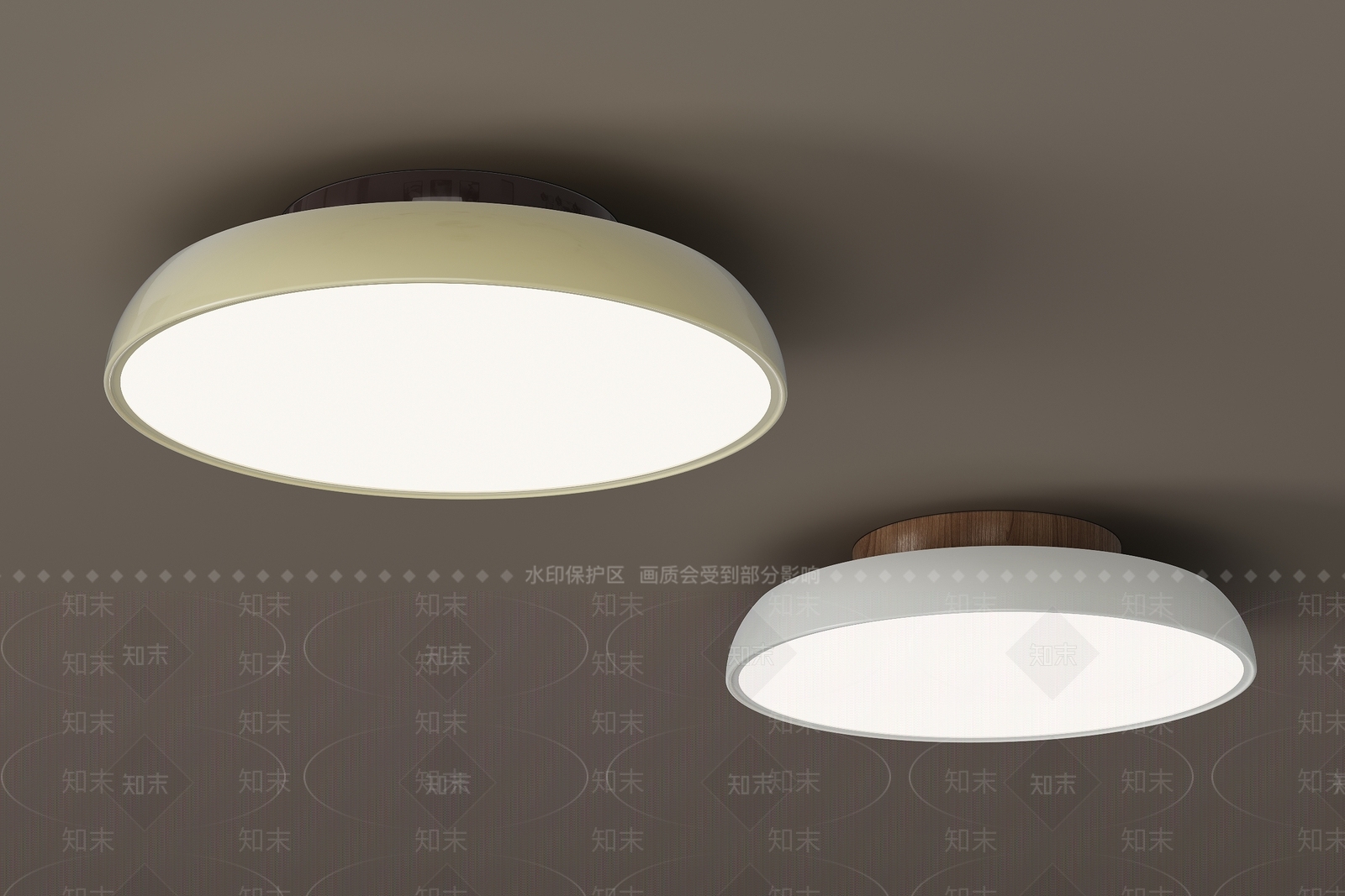 现代中古吸顶灯3D模型下载【ID:1172090435】