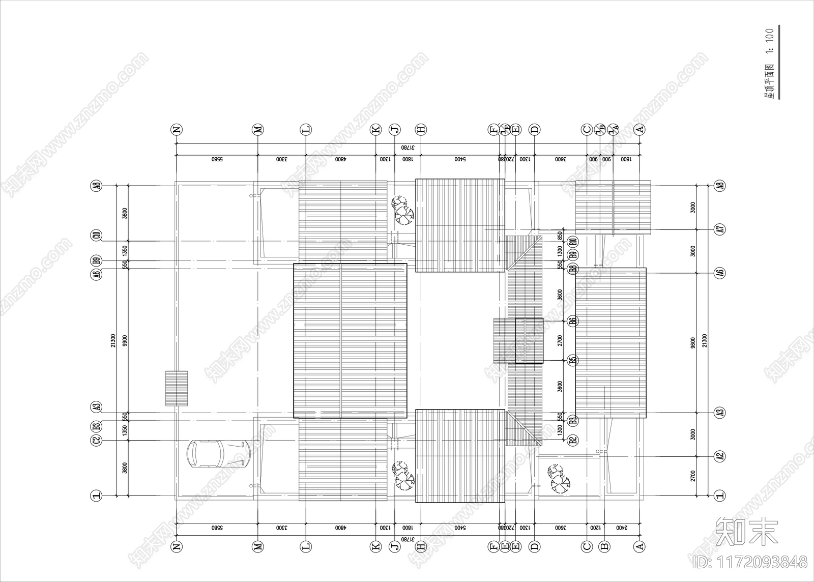 中式民宿建筑cad施工图下载【ID:1172093848】