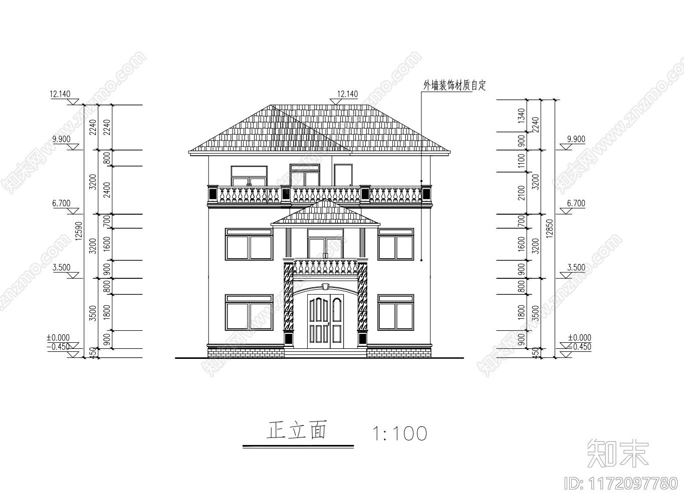 现代别墅建筑cad施工图下载【ID:1172097780】