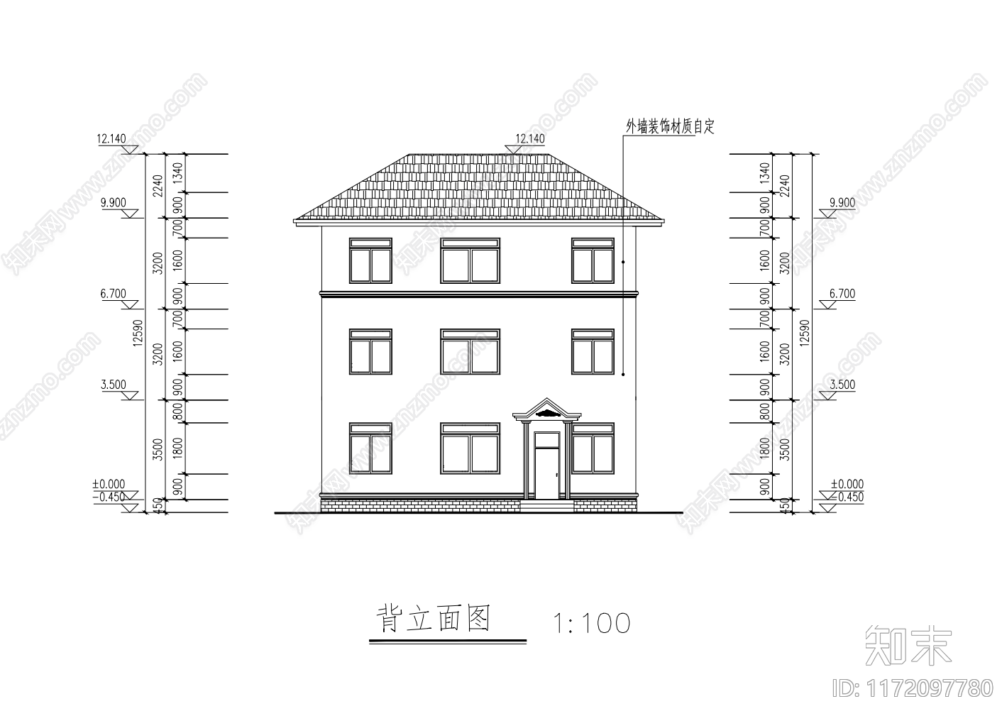 现代别墅建筑cad施工图下载【ID:1172097780】