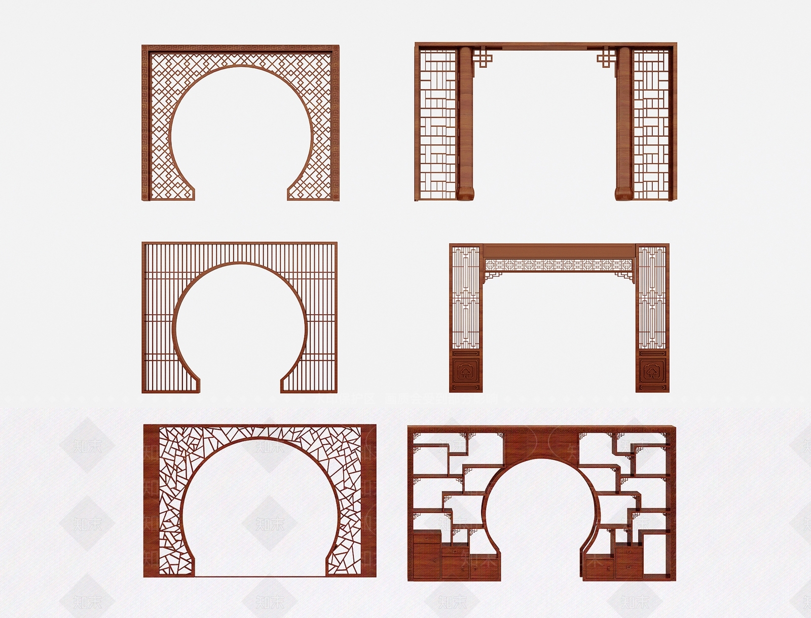 中式隔断3D模型下载【ID:1172100946】