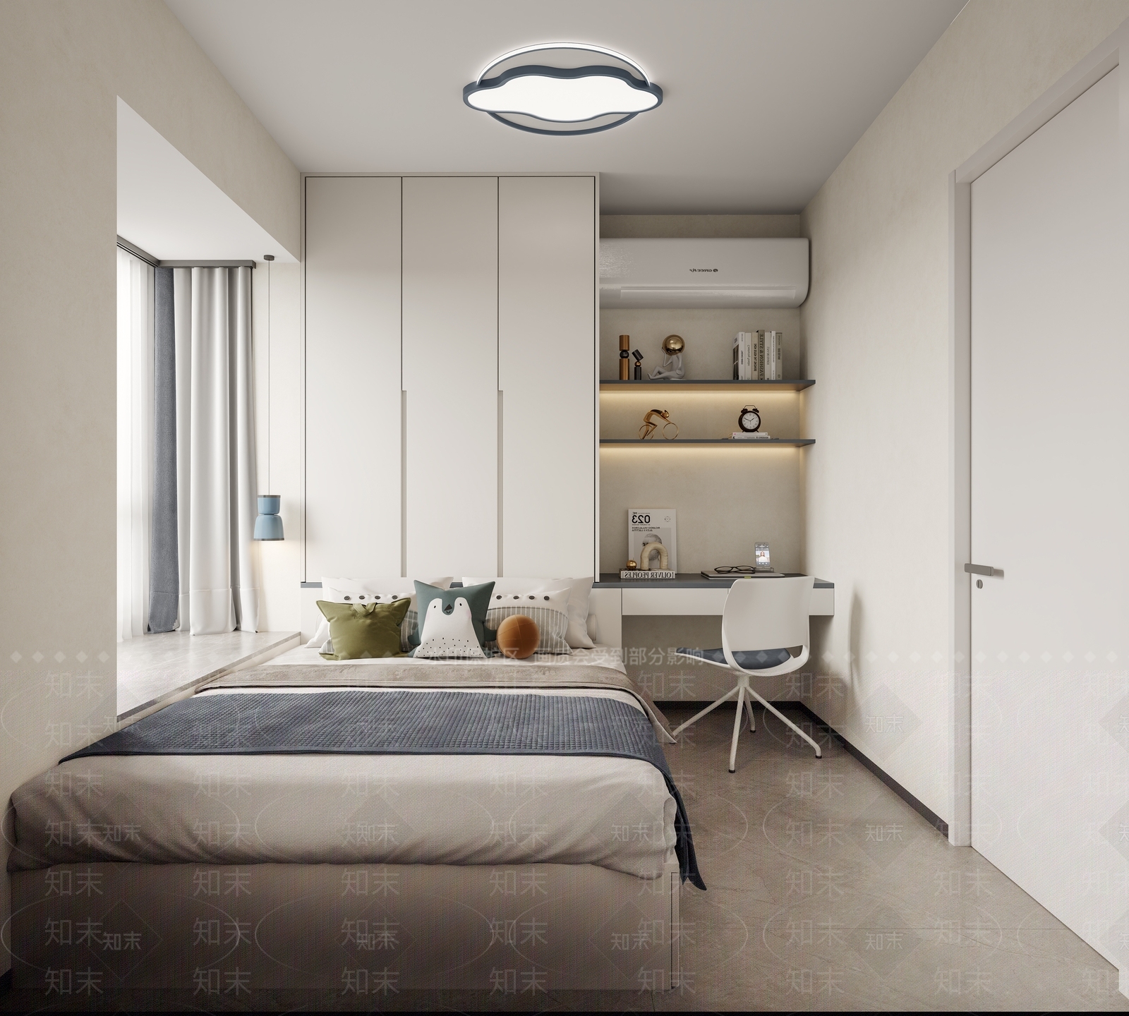 现代简欧家居卧室3D模型下载【ID:1172103654】