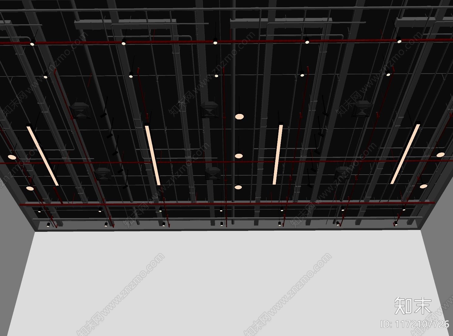 现代工业吊顶SU模型下载【ID:1172107726】