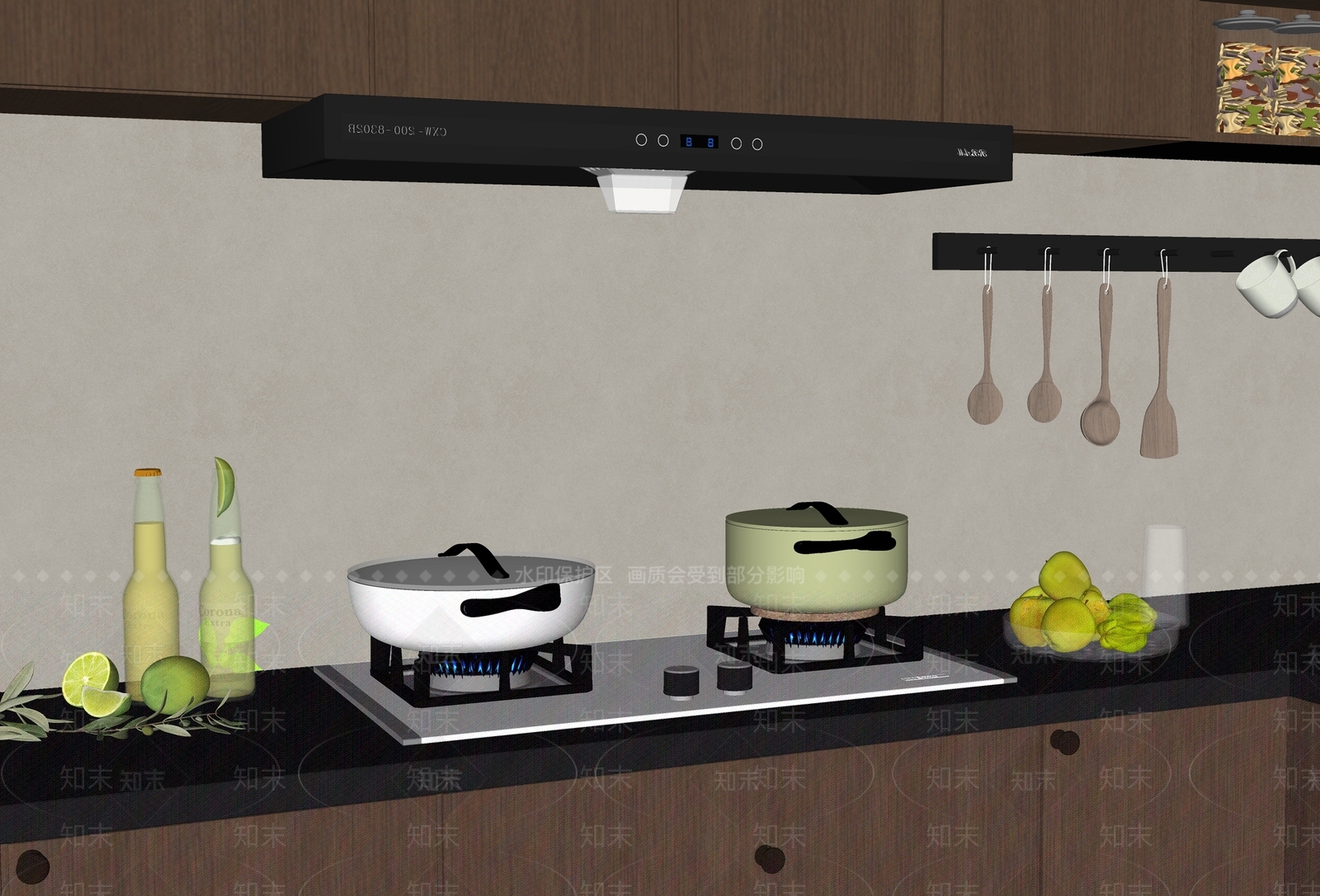厨房用品组合SU模型下载【ID:1172109281】