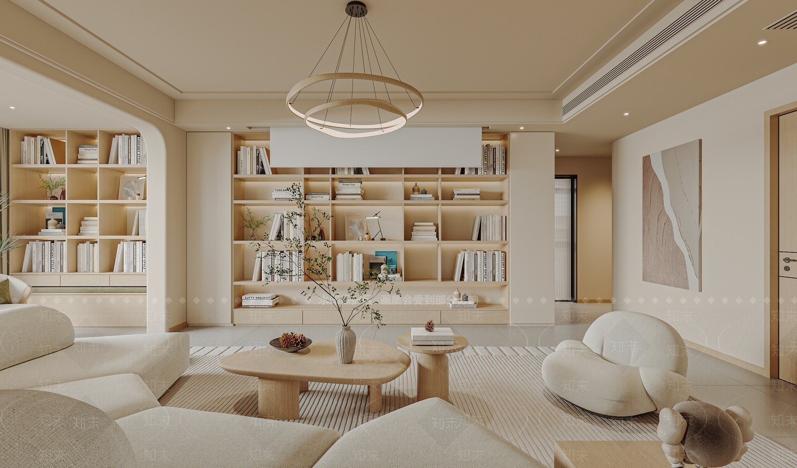 奶油书房3D模型下载【ID:1214758423】