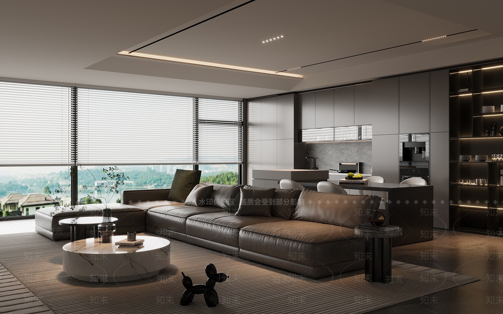 深色吧台吧台3D模型下载【ID:1227323921】