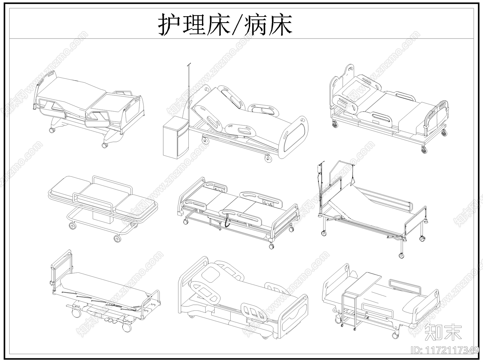 现代床cad施工图下载【ID:1172117349】