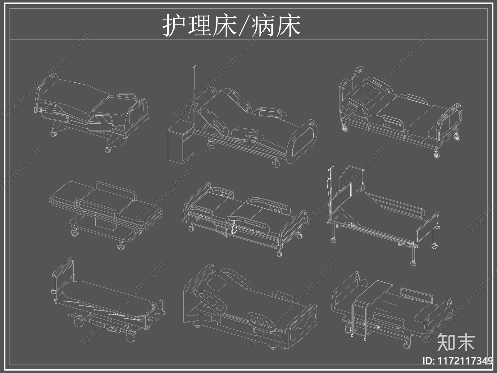 现代床cad施工图下载【ID:1172117349】