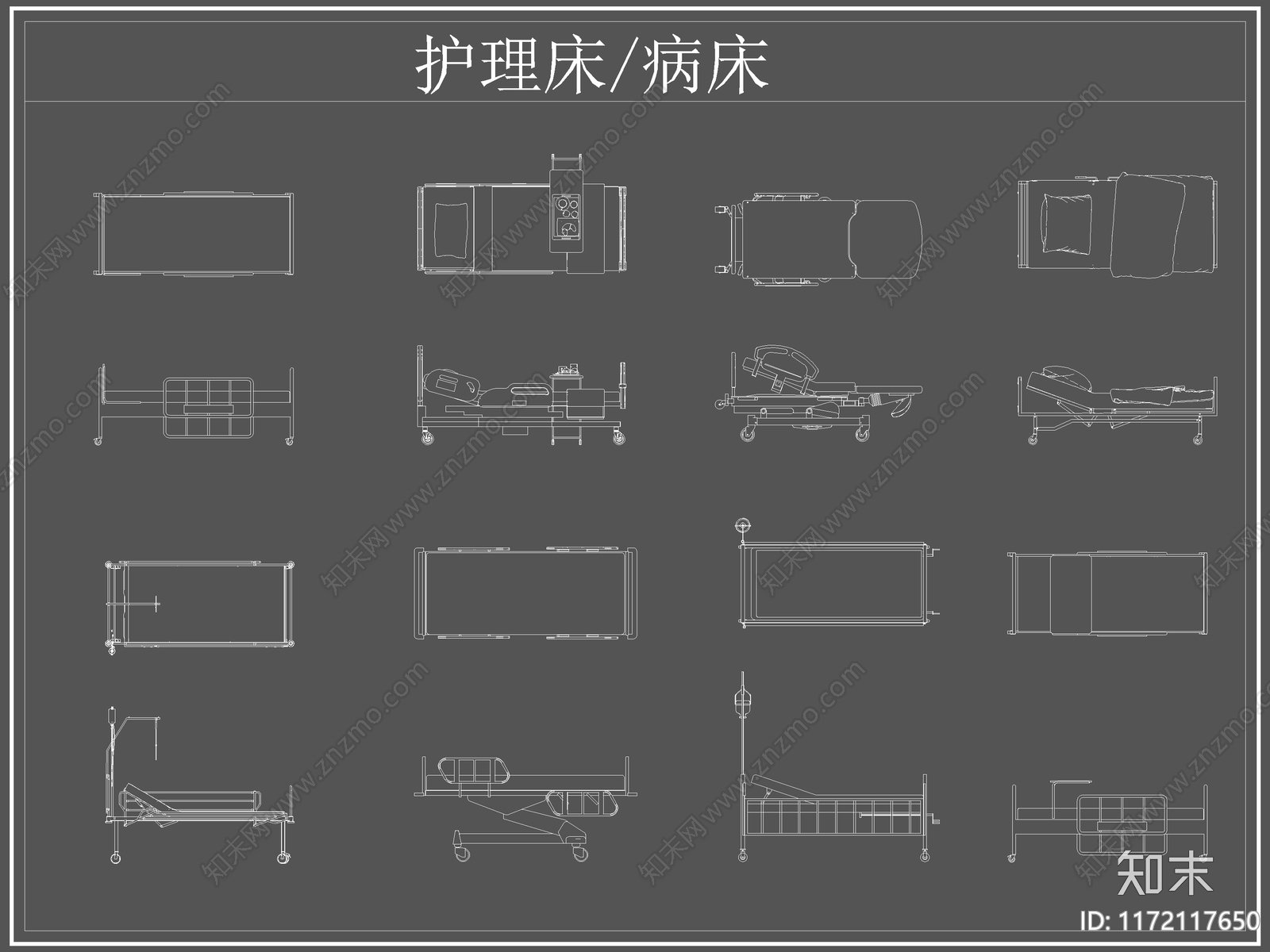 现代床cad施工图下载【ID:1172117650】