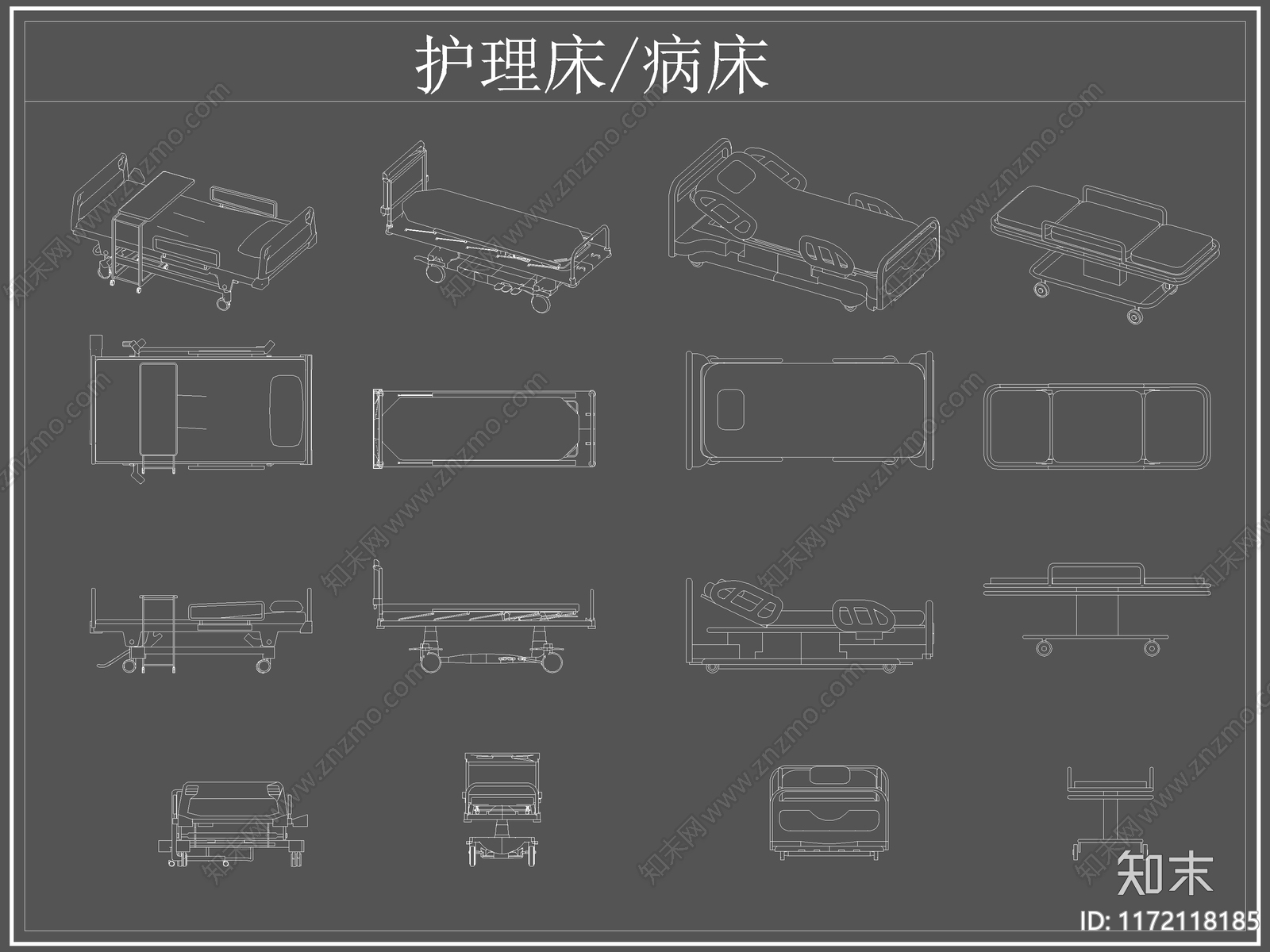 现代床cad施工图下载【ID:1172118185】
