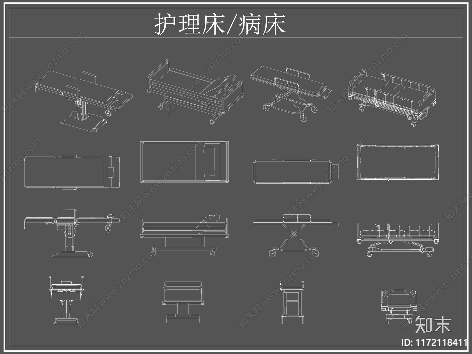 现代床cad施工图下载【ID:1172118411】