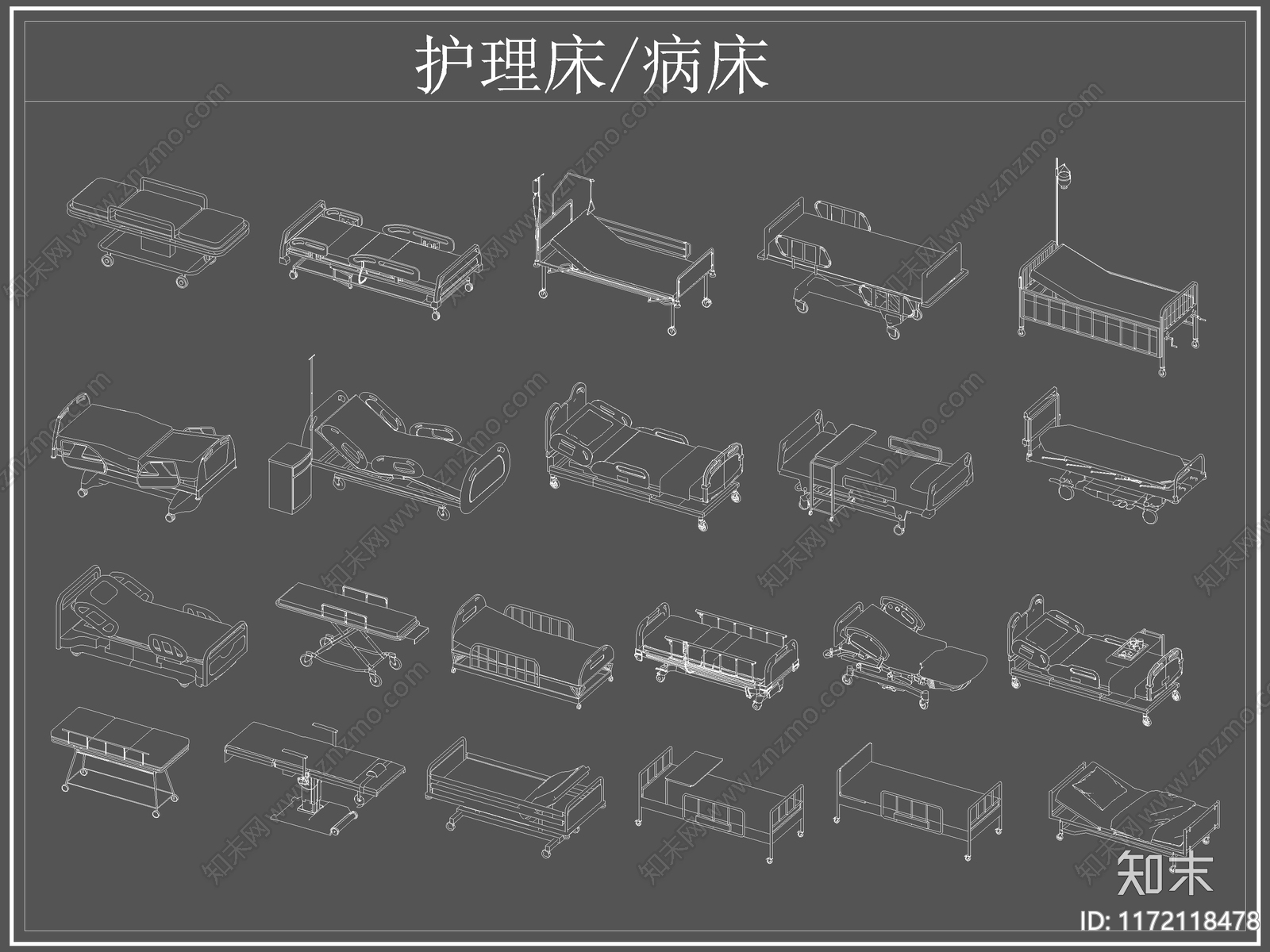 现代床cad施工图下载【ID:1172118478】