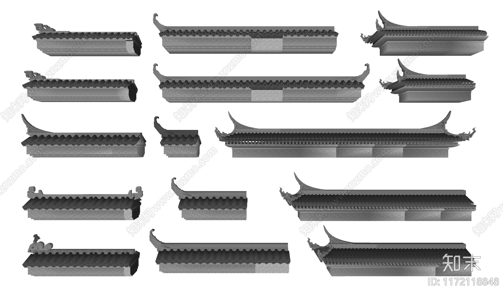 中式屋檐SU模型下载【ID:1172118848】