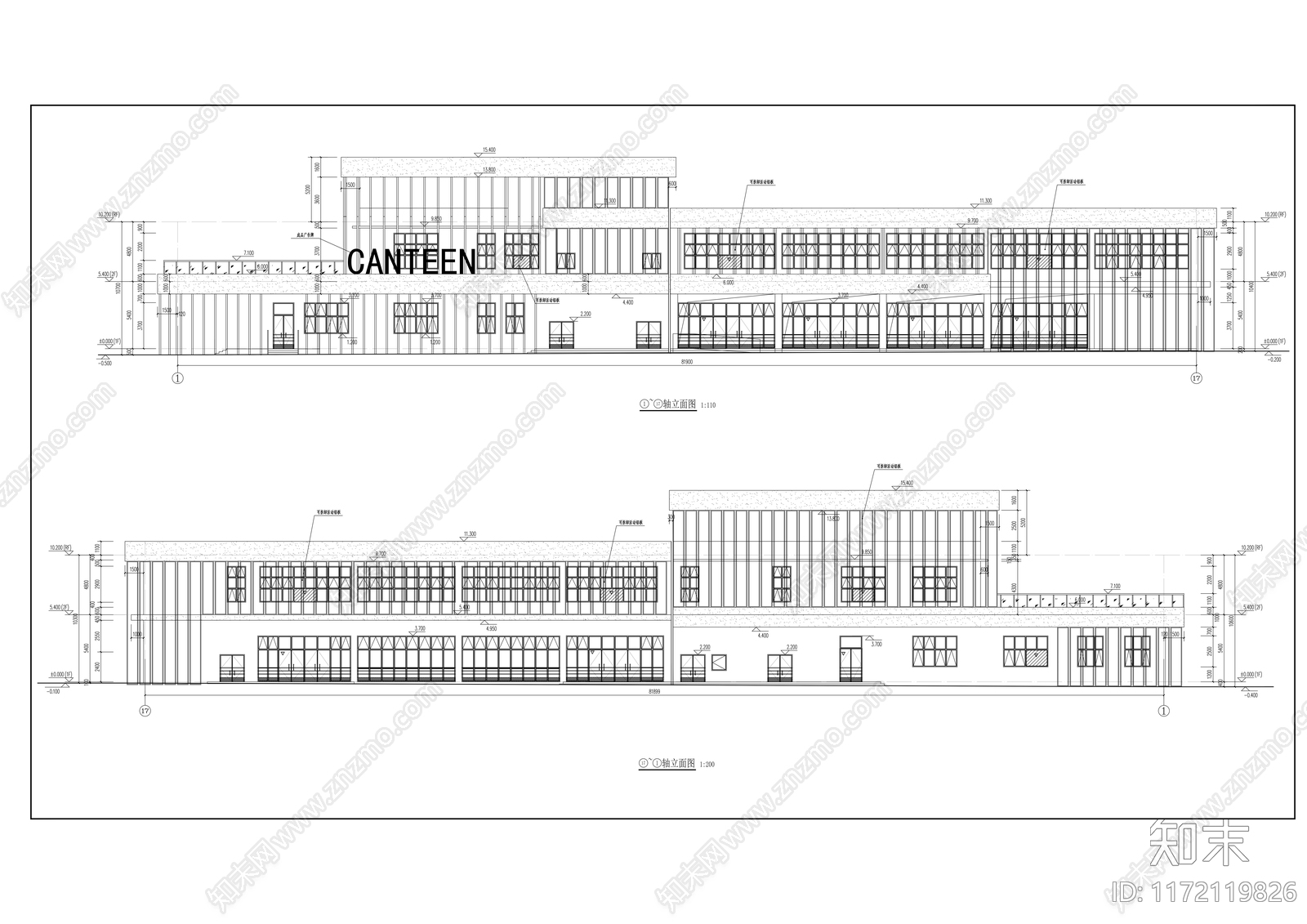 现代学校建筑cad施工图下载【ID:1172119826】