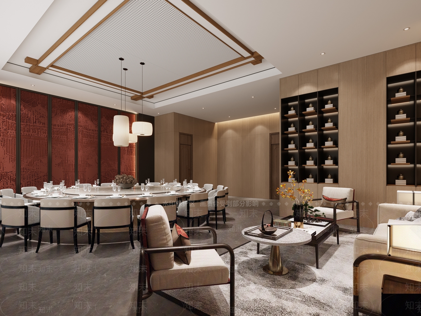 新中式包厢3D模型下载【ID:1172120917】