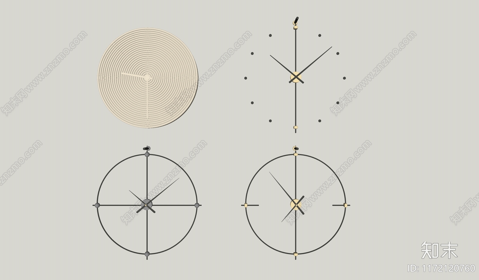 现代钟表SU模型下载【ID:1172120760】