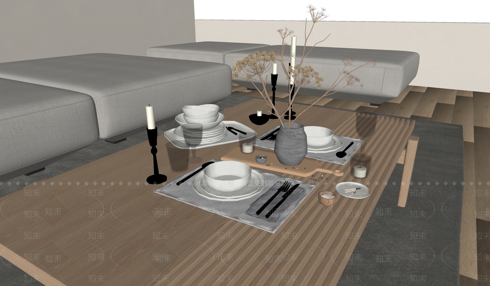 餐具SU模型下载【ID:1172120816】