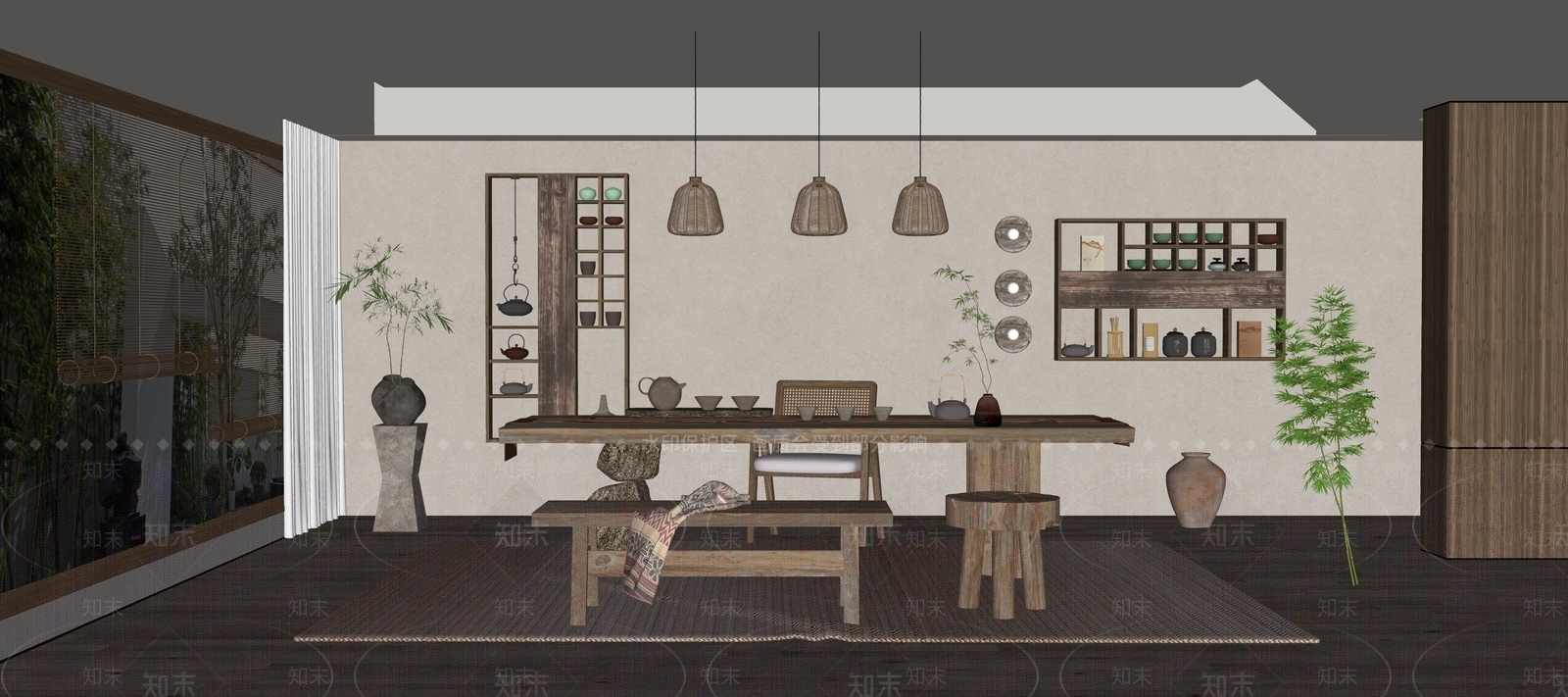 现代茶水间SU模型下载【ID:1172125359】