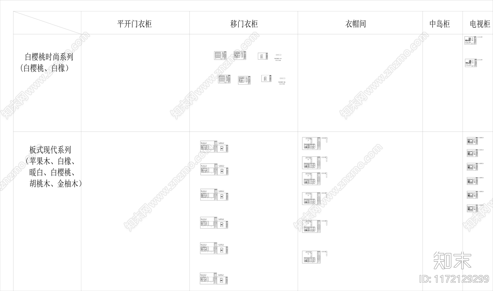 现代柜子cad施工图下载【ID:1172129299】