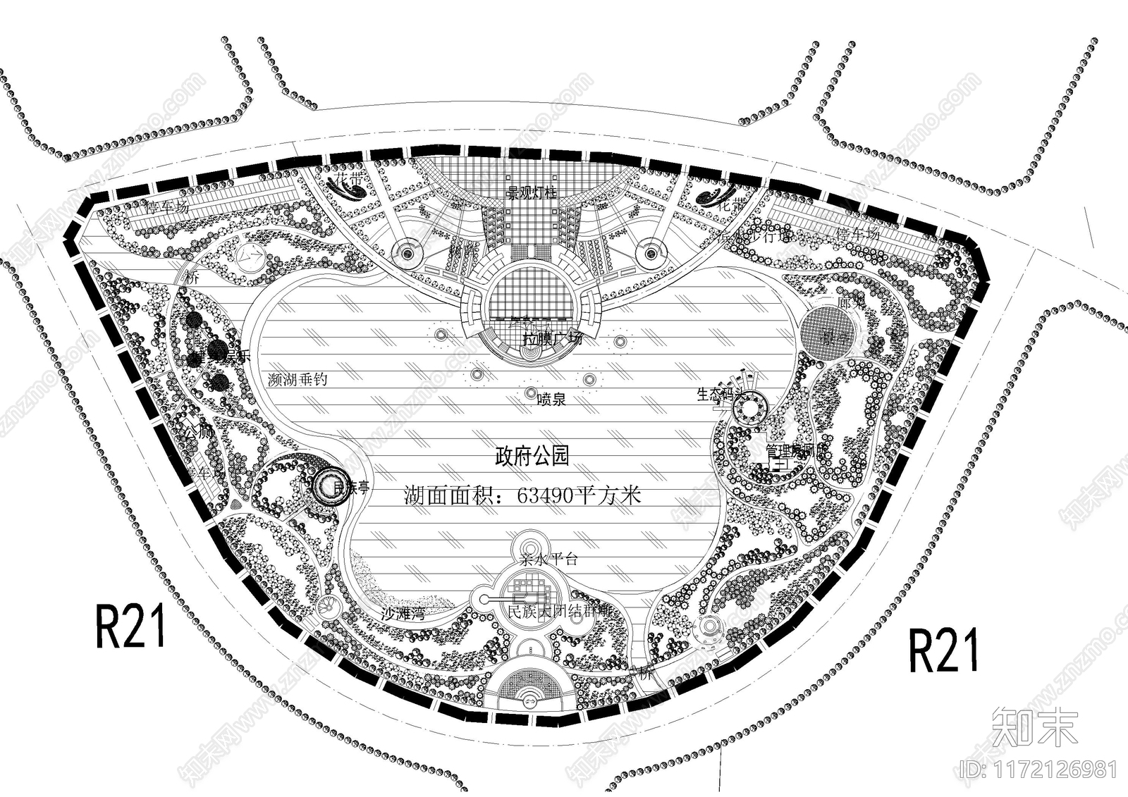 景观平面图cad施工图下载【ID:1172126981】