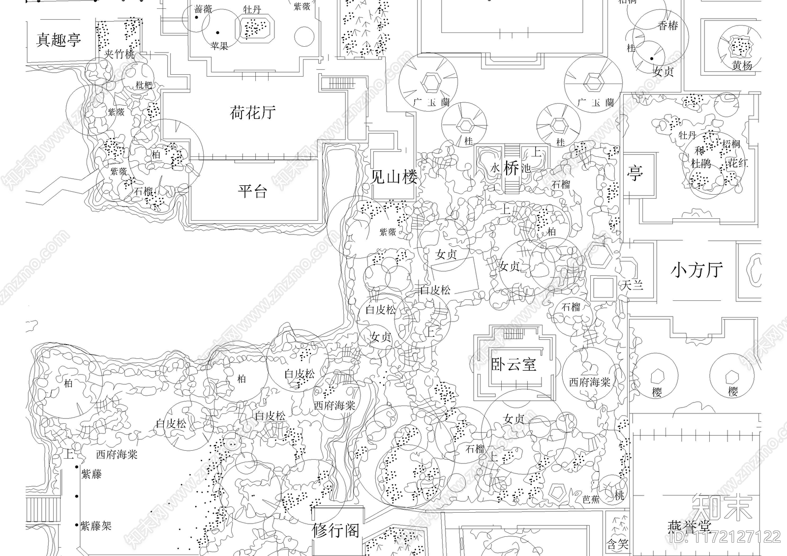 景观平面图cad施工图下载【ID:1172127122】