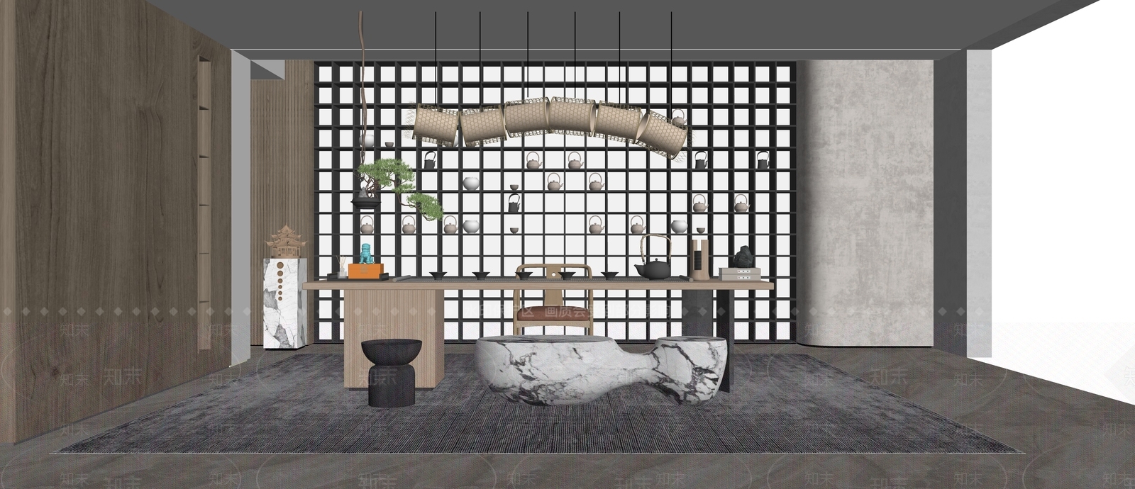 现代茶水间SU模型下载【ID:1172128987】