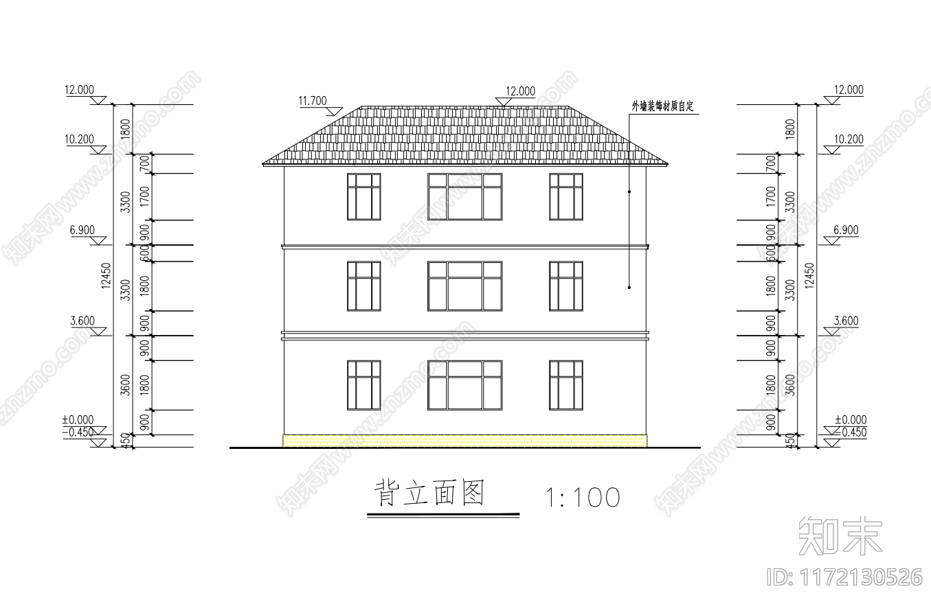 现代别墅建筑cad施工图下载【ID:1172130526】