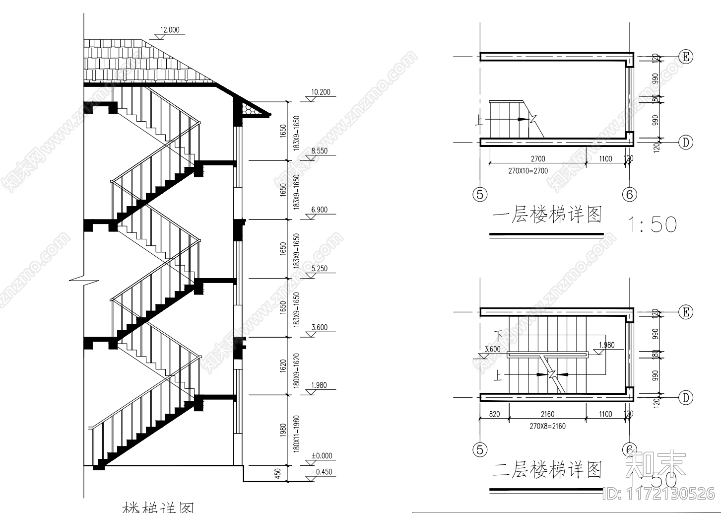 现代别墅建筑cad施工图下载【ID:1172130526】