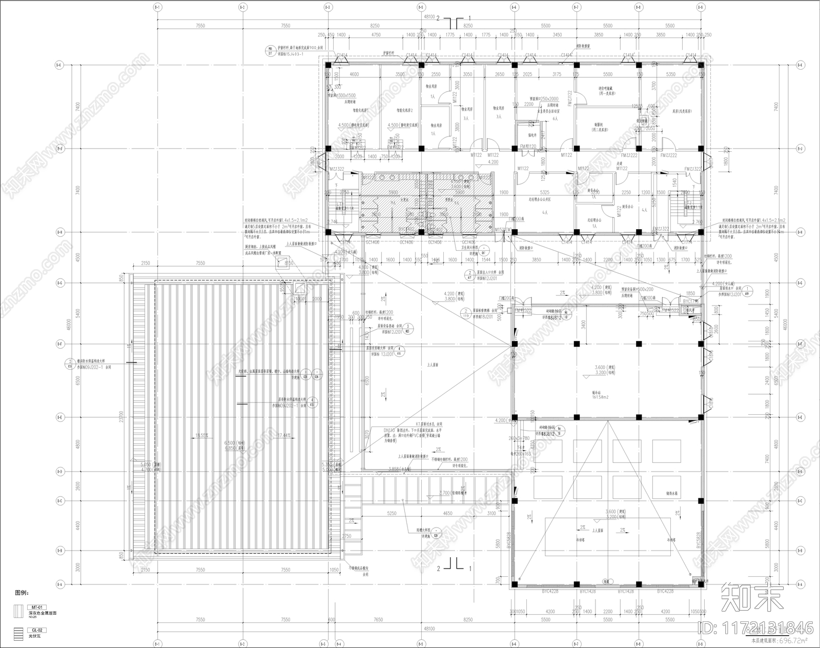 现代民宿建筑cad施工图下载【ID:1172131846】