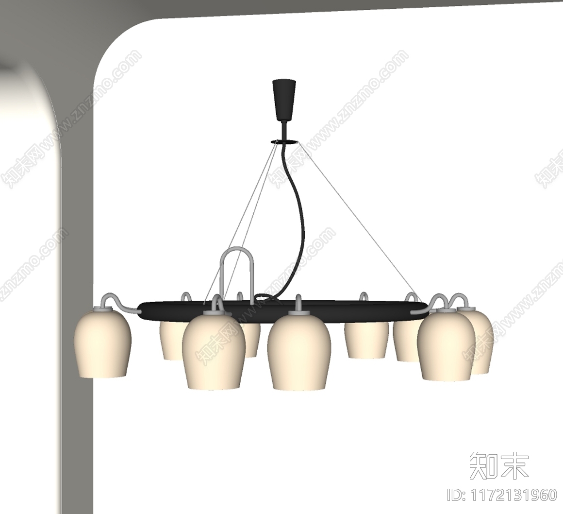 法式中古吊灯SU模型下载【ID:1172131960】