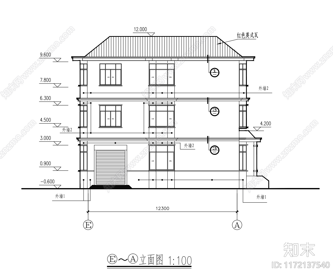 现代别墅建筑cad施工图下载【ID:1172137540】