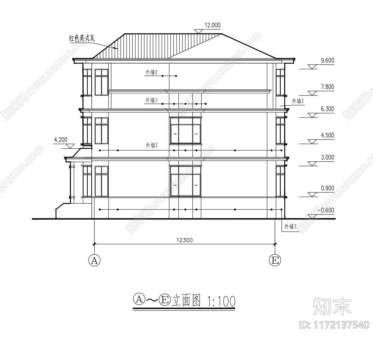 现代别墅建筑cad施工图下载【ID:1172137540】