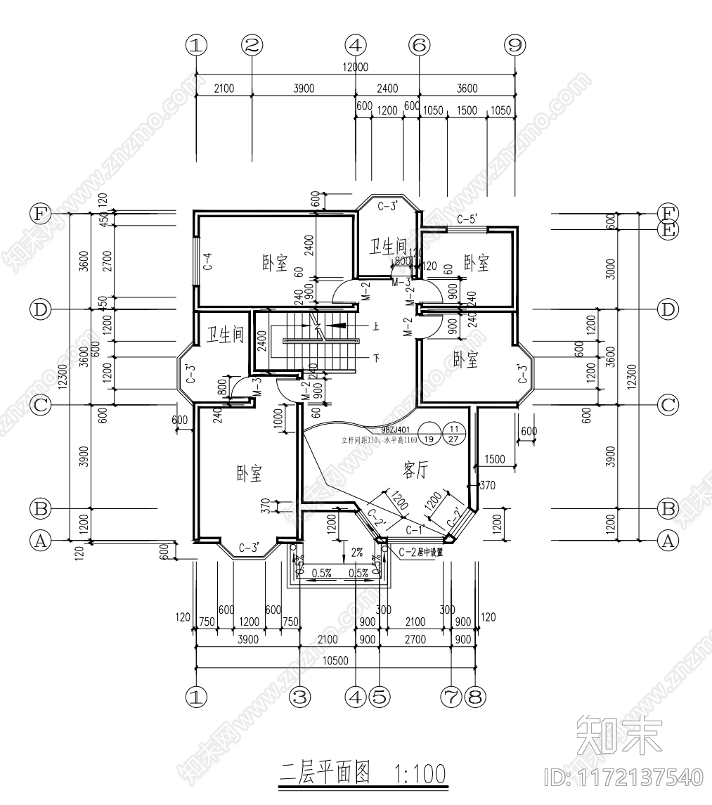 现代别墅建筑cad施工图下载【ID:1172137540】