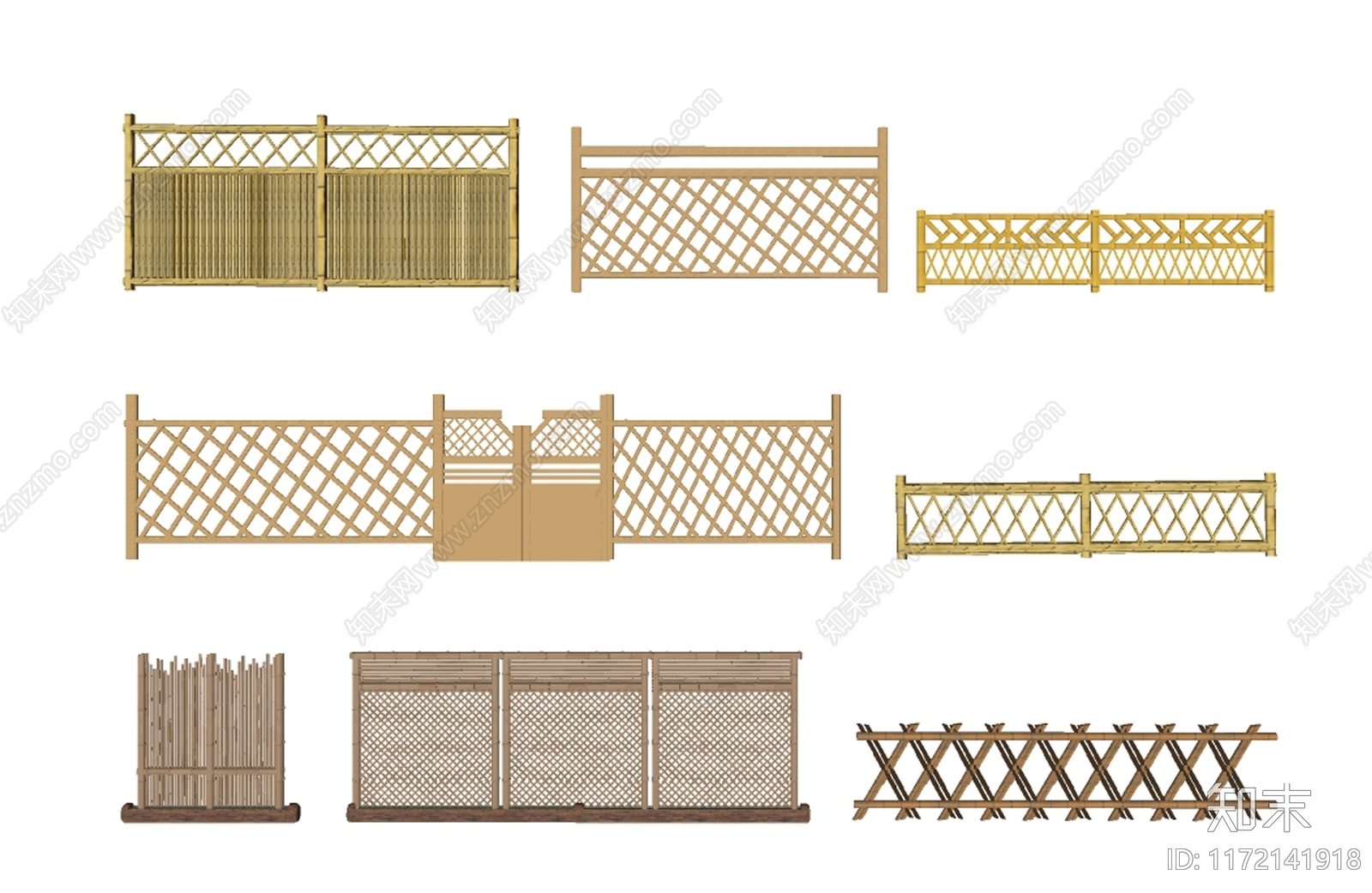 新中式围栏护栏SU模型下载【ID:1172141918】