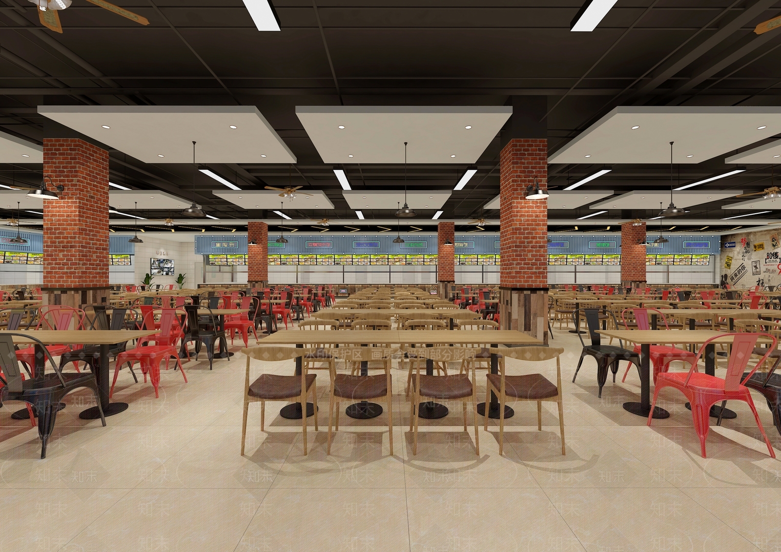 现代工业食堂3D模型下载【ID:1172143855】