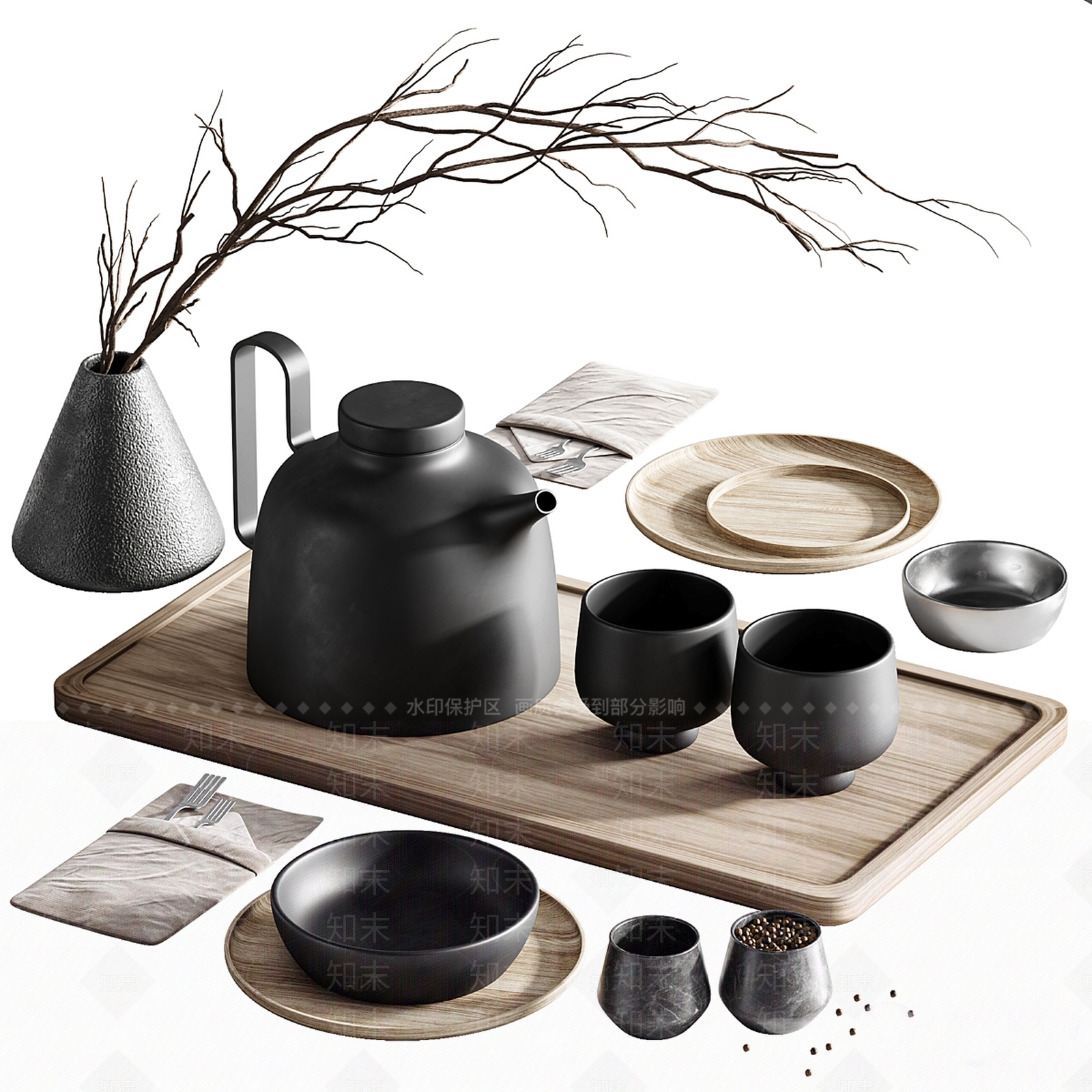 茶具SU模型下载【ID:1172150083】